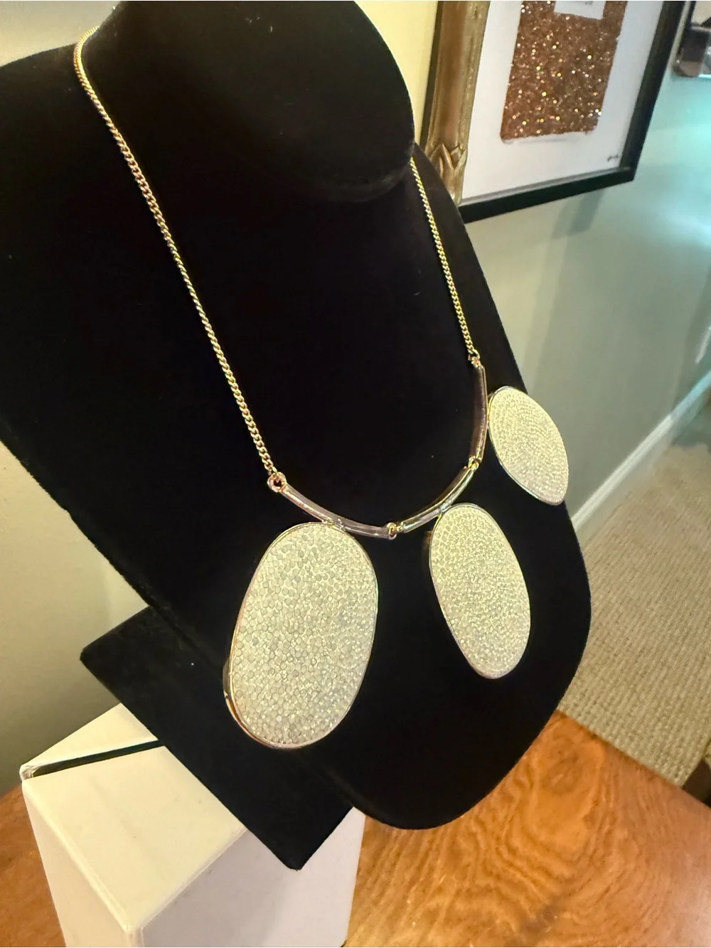Kate Spade Do Wonders Pavé Oval Statement Rose Gold Necklace $198